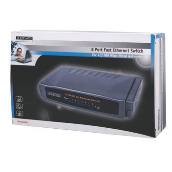 CMP-EHUB24 König 8 poort ethernet switch Verpakking foto